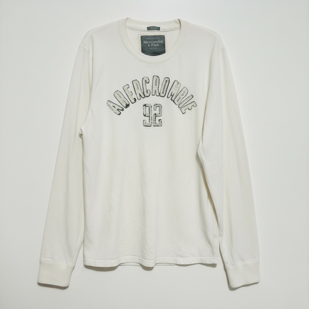 Vintage Abercrombie & Fitch Y2K Long Sleeve Muscle Shirt Sz XL Ivory Cream